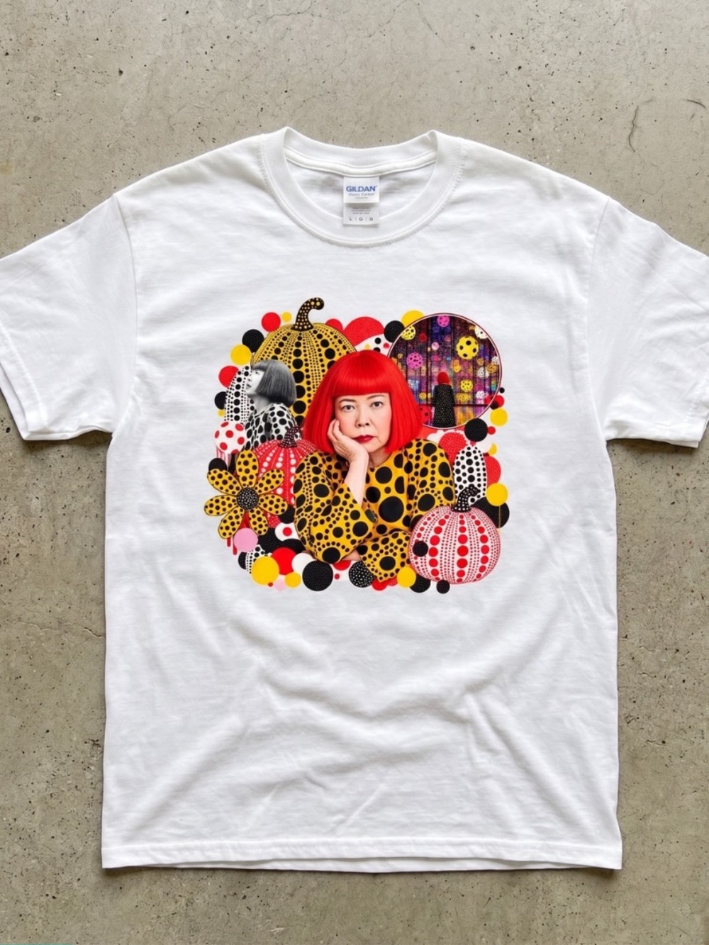 Yayoi Kusama Graphic T-Shirt Polka Dot Pumpkin Contemporary Art Tee